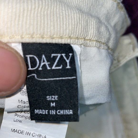 DAZY wide leg capri cropped beach summer pants white size medium - Picture 7 of 8